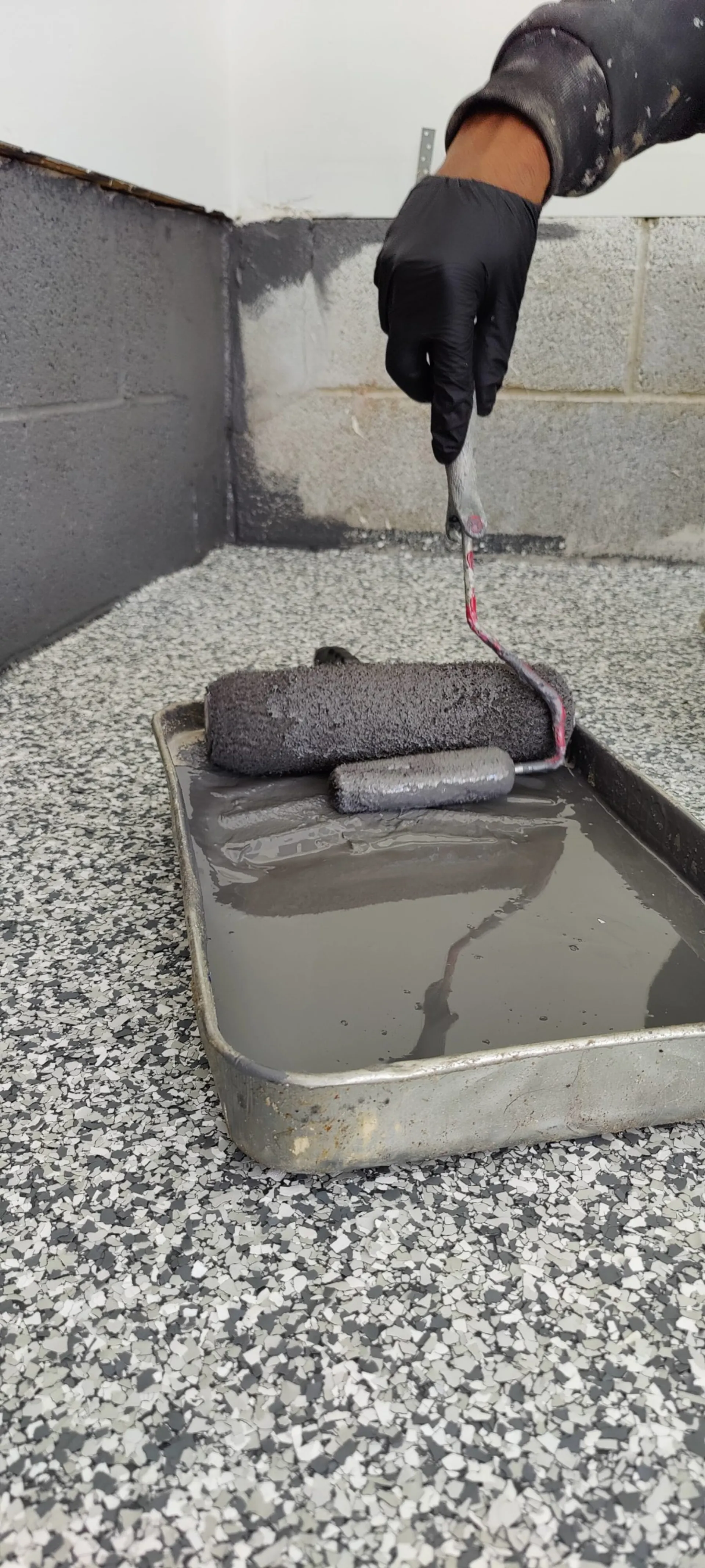 Painting concrete block garage stem wall